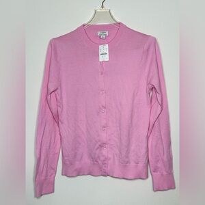 J. Crew Light Bright Pink Women's Classic Cardigan Sweater Size M